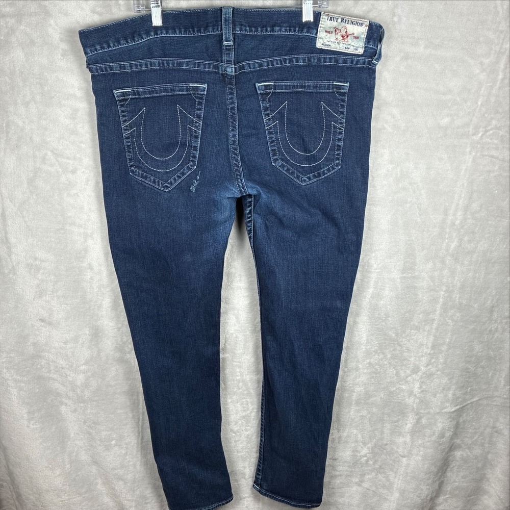 True Religion Geno Relaxed Slim Jeans Mens 42 Dark Wash Indigo Denim Pants